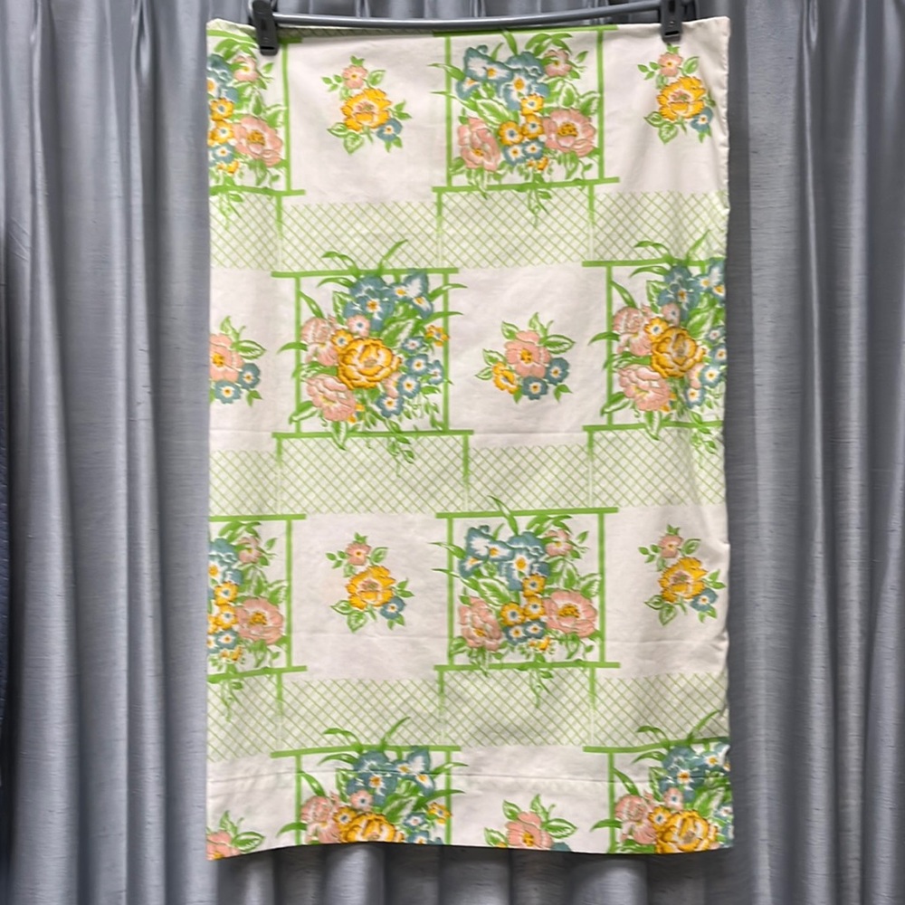 Vintage Cannon Monticello No Iron Percale Floral Pillowcase Cotton Blend